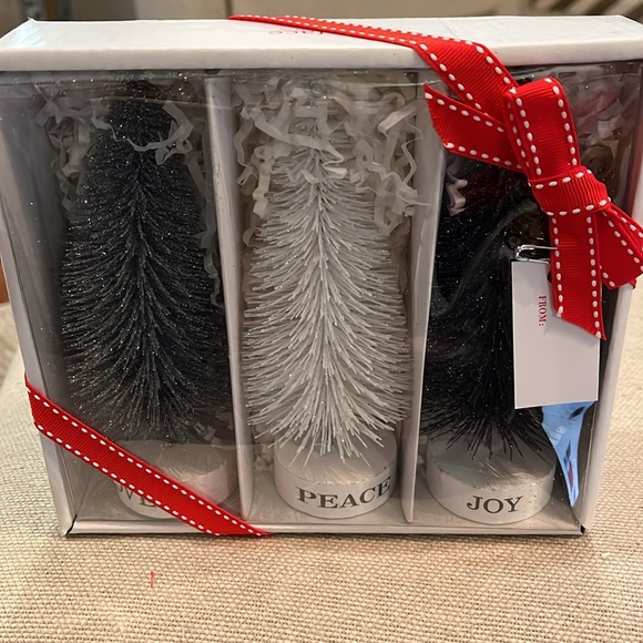 Face to Face Holiday Bottle Brush Tree Set - Tree Tops Glisten/NIB - Picture 5 of 8